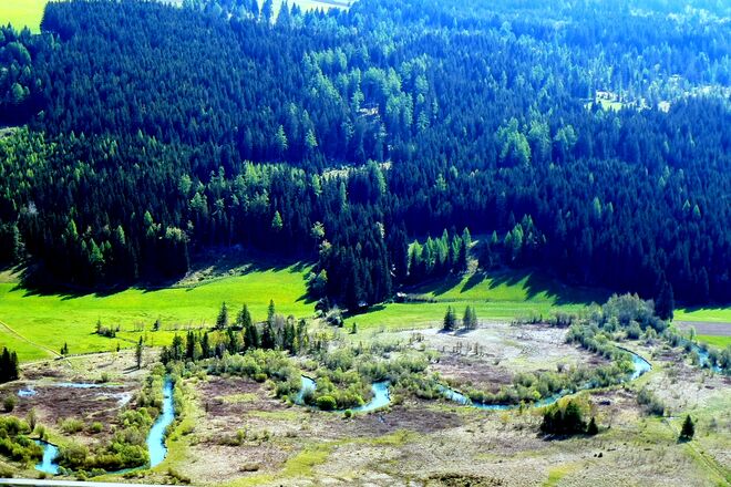 Blick auf den Longa-Mäander