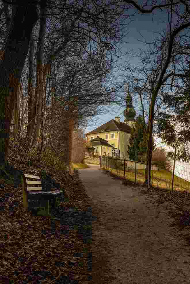 Aufstieg zur Bergheimer Kirche