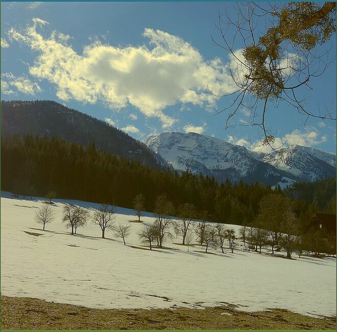 Kein Sonnenschirm für den Schnee . . .