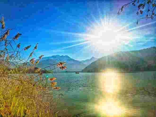 Goldene Herbststimmung am Zellersee mit Imbachhorn und dem Kitz