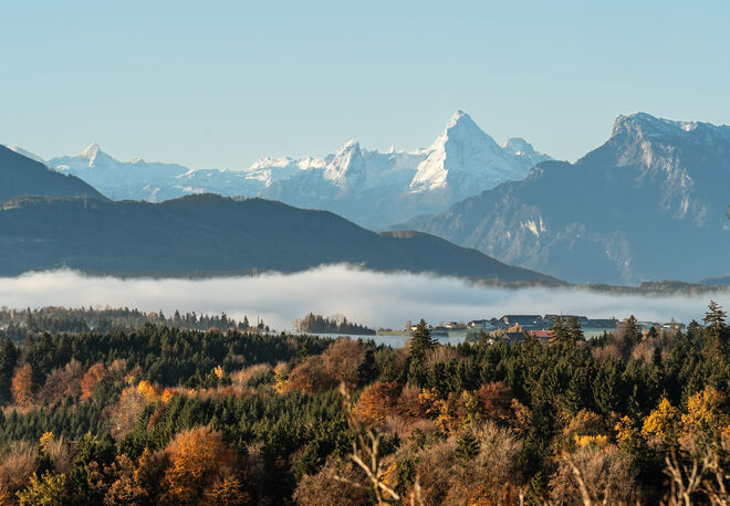 Morgendlicher Blick ins Gebirge 