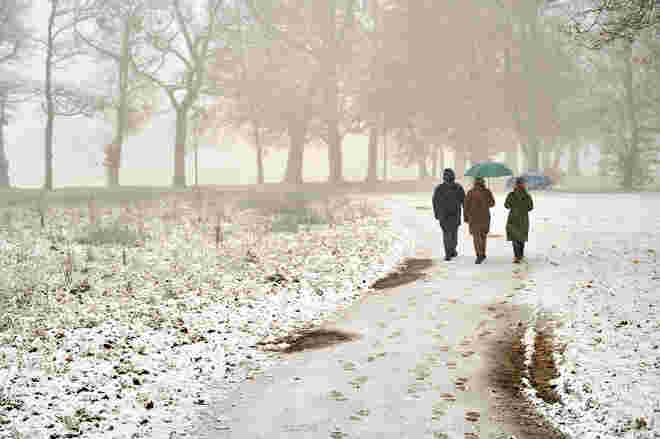 Schneetreiben in der Hellbrunner Allee