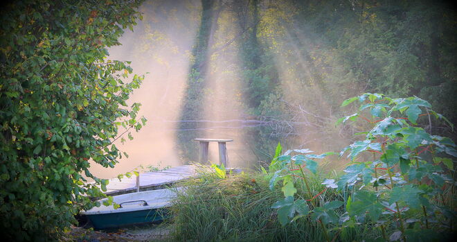"BOOT IM MORGENNEBEL"