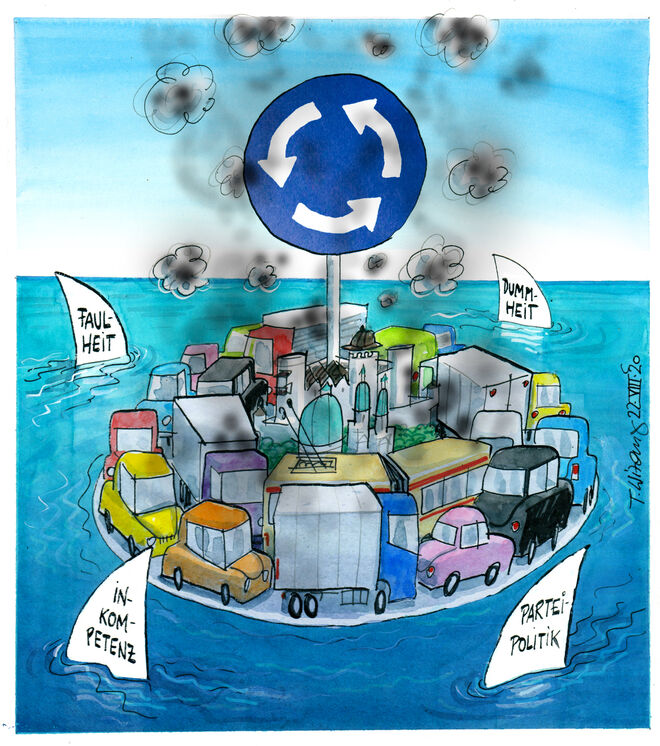 Die Verkehrsinsel der Unseligen ...