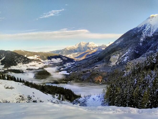 Winterlicher Blick zum Hohen Göll