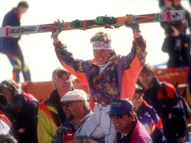 Petra Kronberger ließ sich von den Salzburger Fans ausgiebig feiern.  