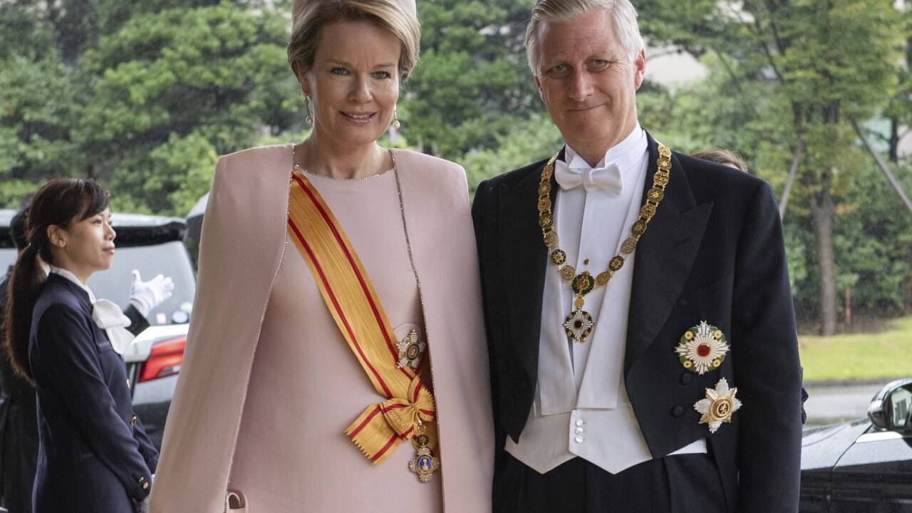 Belgiens König Philippe und Königin Mathilde.  Belgiens König Philippe und Königin Mathilde.