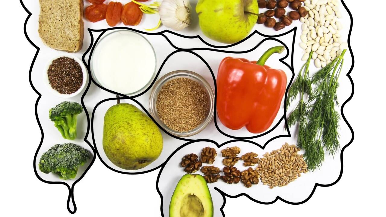 Eine ausgewogene Ernährung kann das Darmmikrobiom stärken. Eine ausgewogene Ernährung kann das Darmmikrobiom stärken.