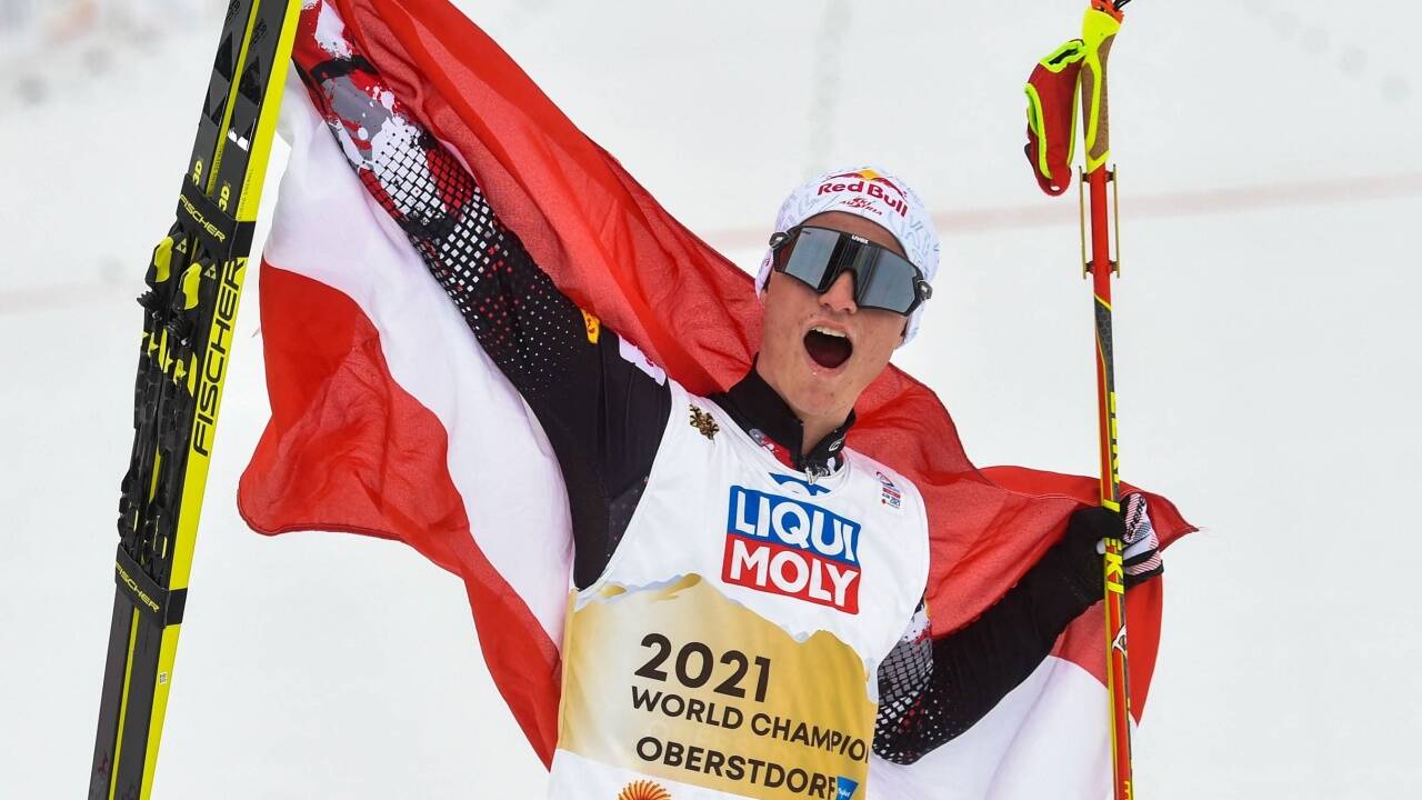 Gold! Johannes Lamparter ist jüngster österreichischer Medaillengewinner in der nordischen Kombination. 