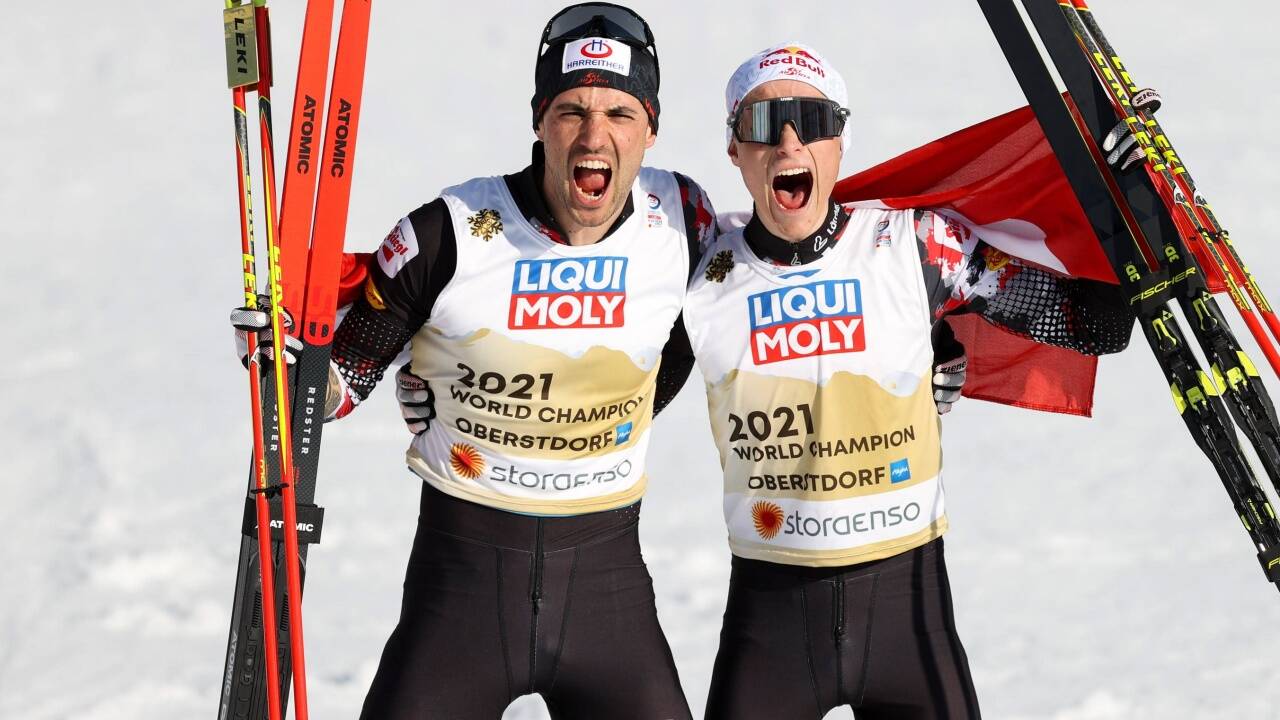 Zu Gold kombiniert: Lukas Greiderer (l.) und Johannes Lamparter. 