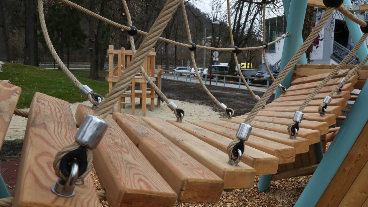 Der neue Spielplatz im Salzburger Volksgarten. 