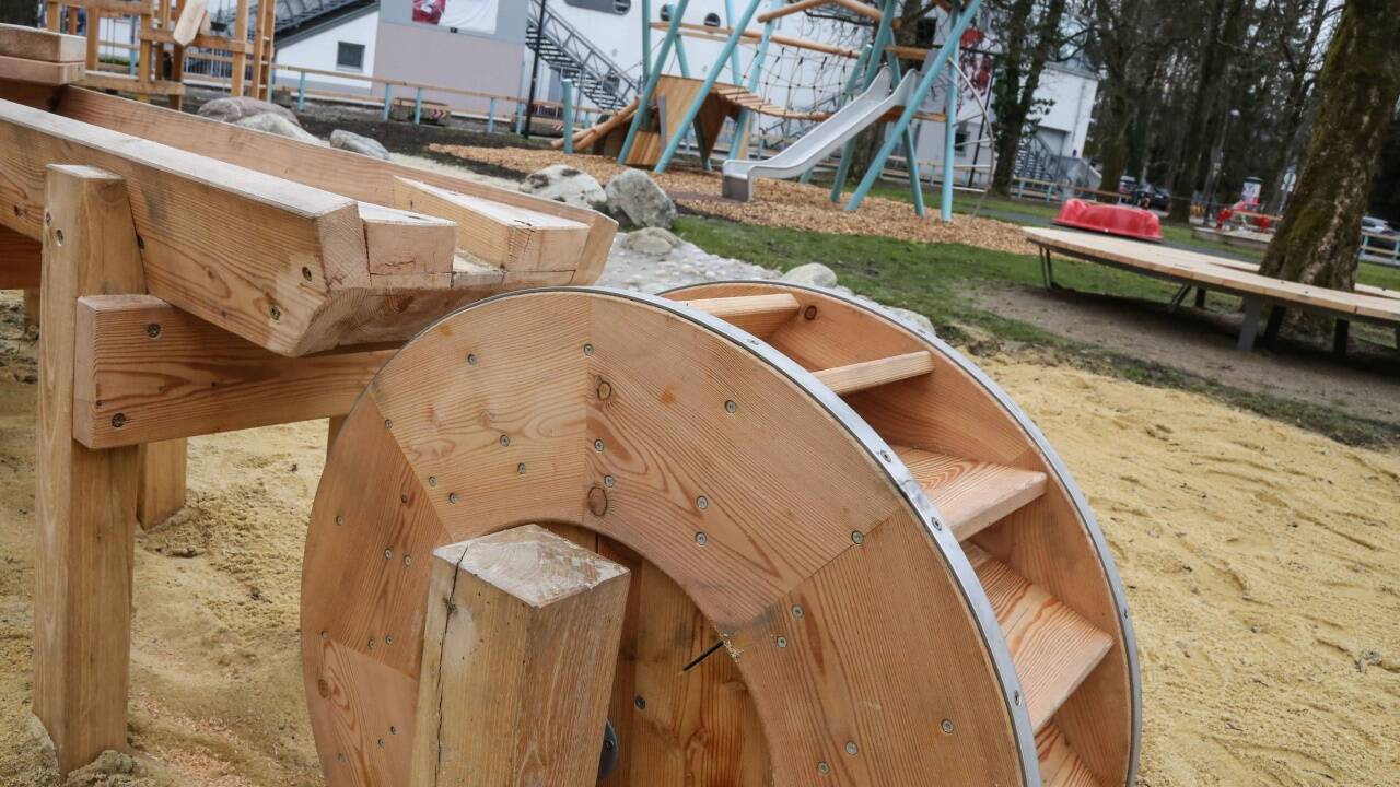 Der neue Spielplatz im Salzburger Volksgarten. 