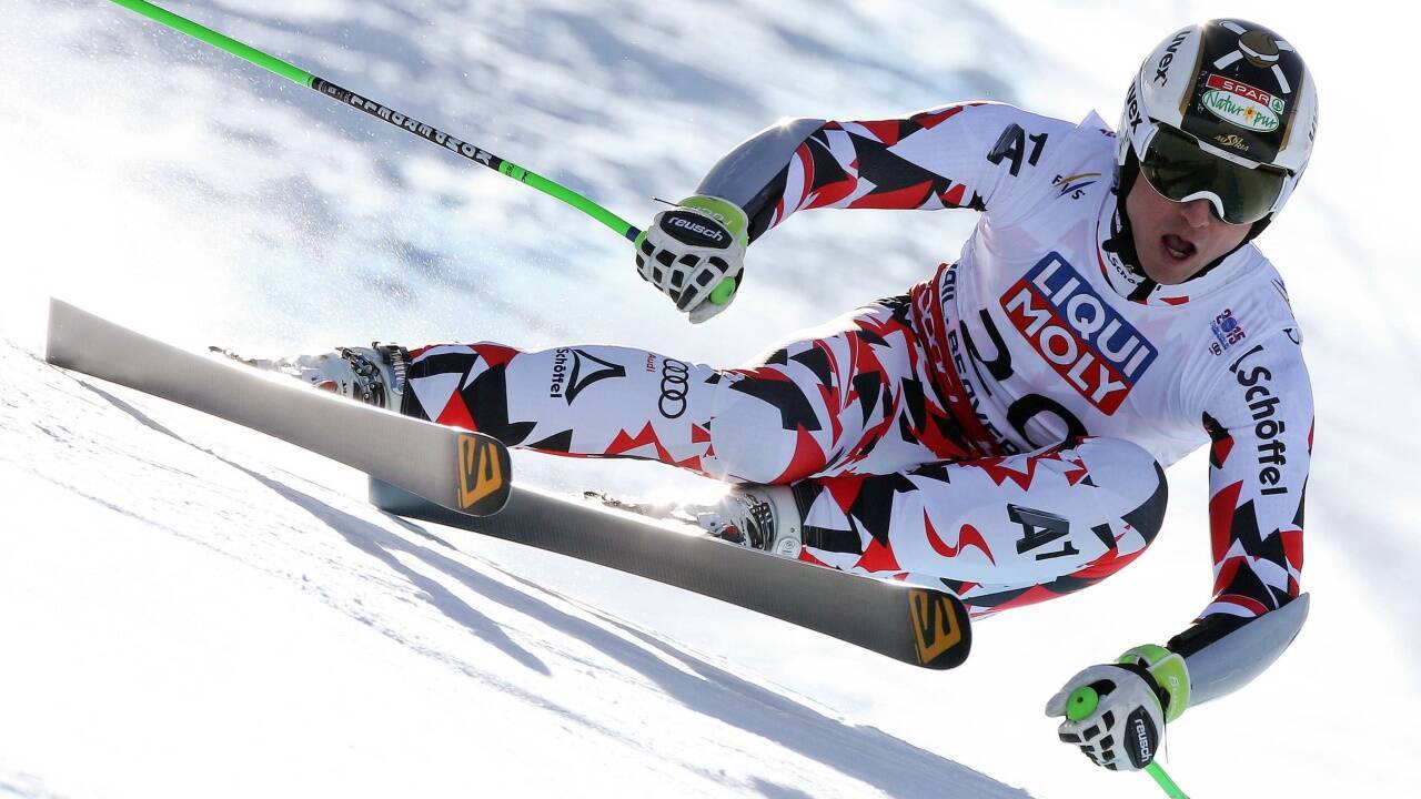 Raubvogel – Hannes Reichelt am 5. Februar 2015 im WM-Super-G auf der Piste „Birds of Prey“. 