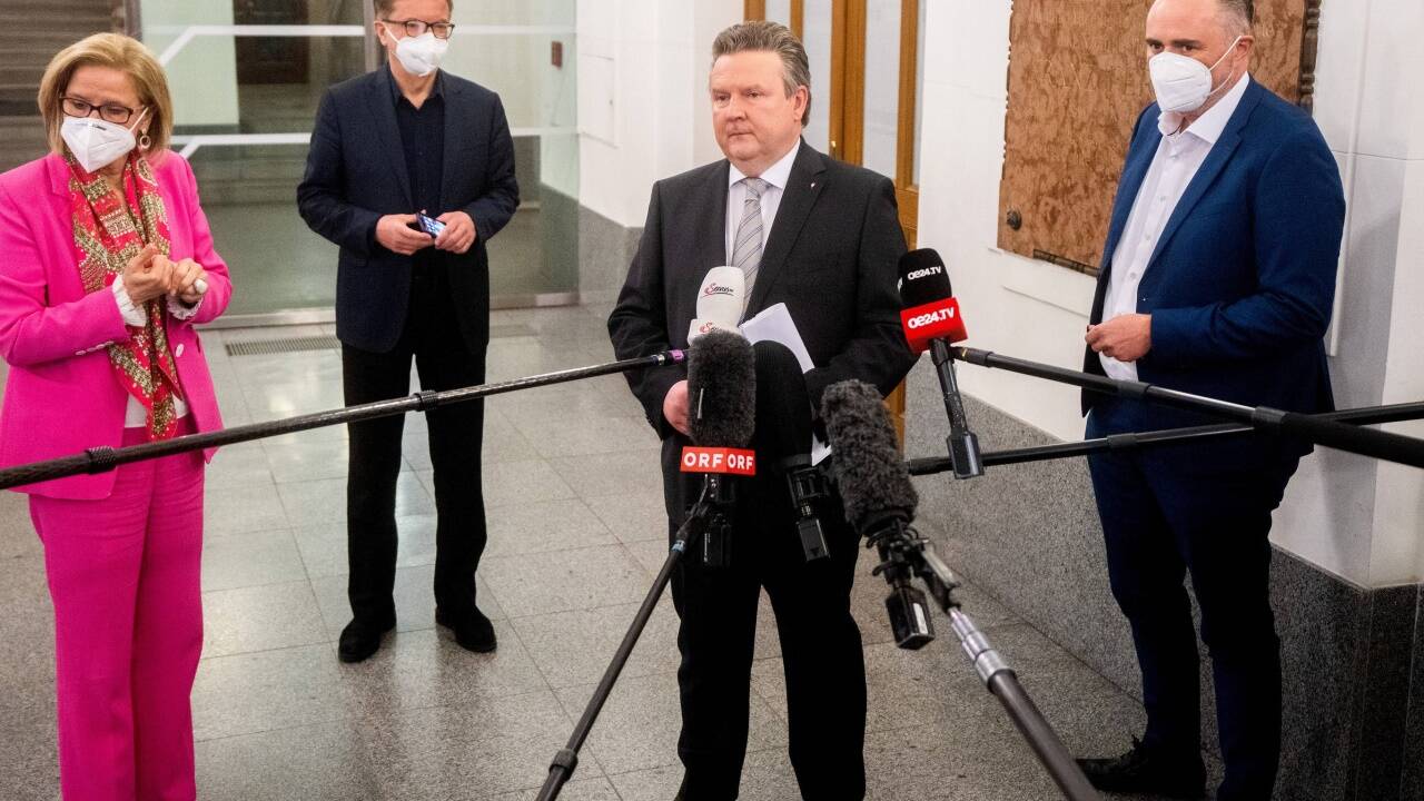 Ostgipfel brachte nächtliche Einigung: Gesundheitsminister Rudolf Anschober, Johanna Mikl-Leiter (LH NÖ), Wiens Bürgermeister Michael Ludwig (SPÖ) und Burgenlands LH Hans Peter Doskozil (SPÖ). 