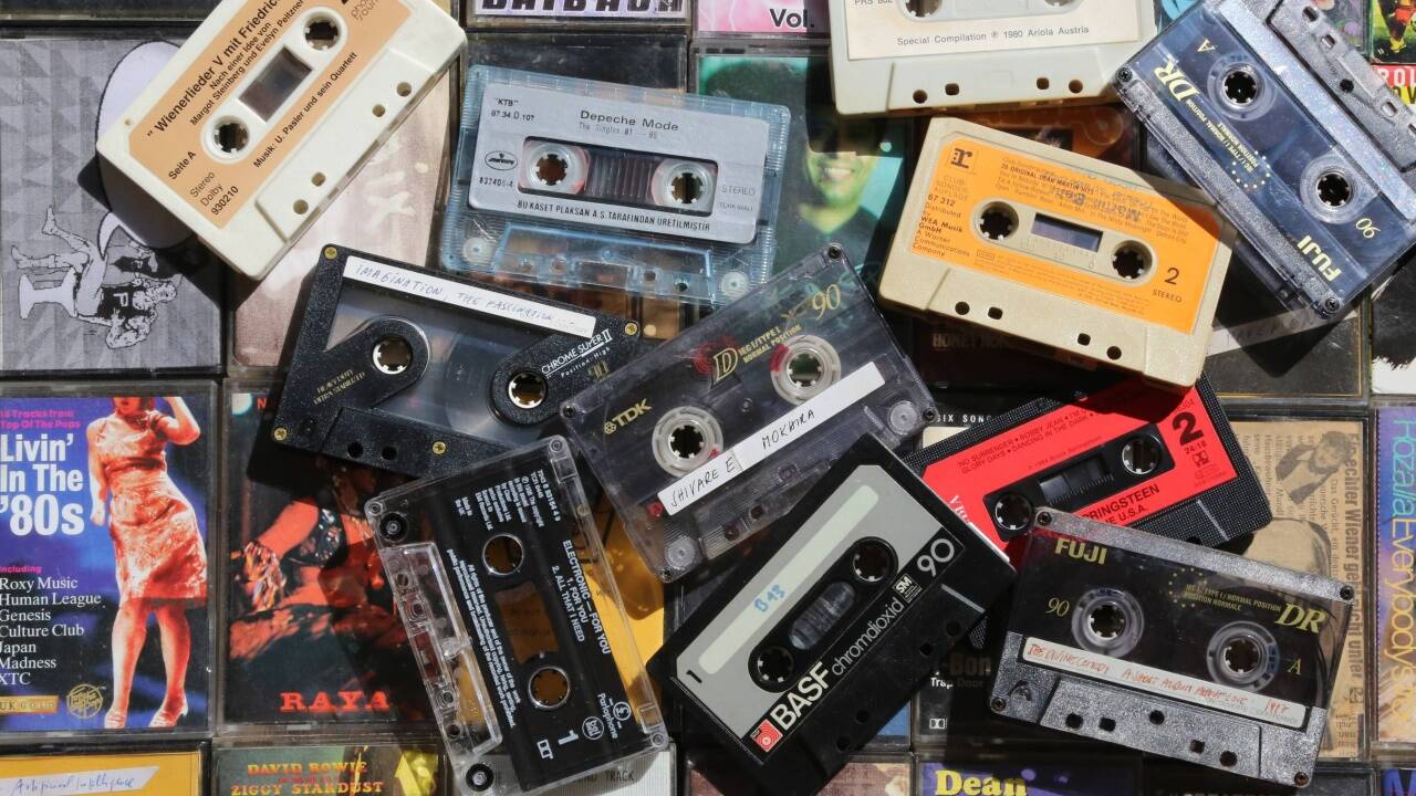 Ein nostalgischer Blick in die medienhistorische Vergangenheit: Musikkassetten. Ein nostalgischer Blick in die medienhistorische Vergangenheit: Musikkassetten.