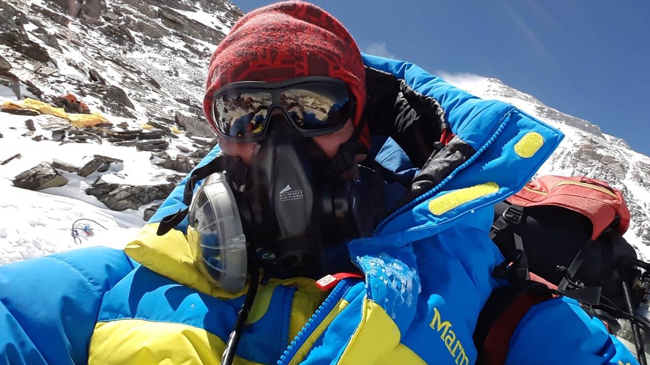 Rupert Hauer auf dem Weg zum höchsten Gipfel der Welt. 