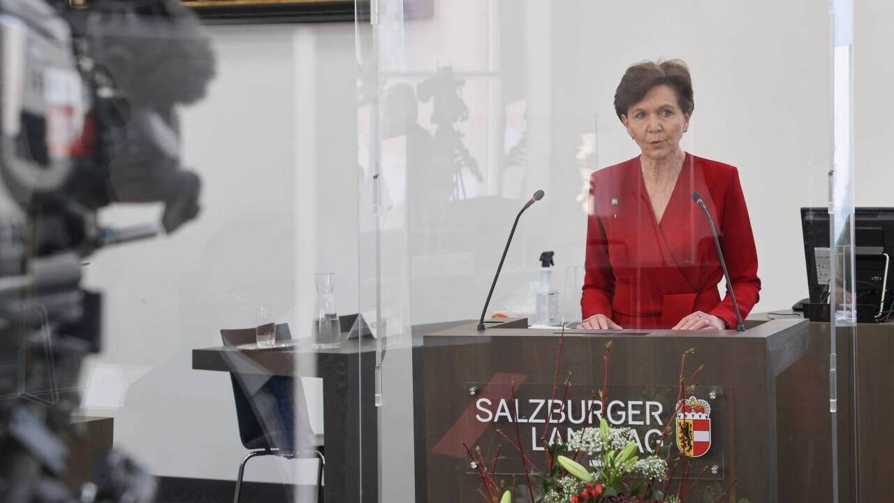 Landtagspräsidentin Brigitta Pallauf beim Festakt im Salzburger Landtag.  