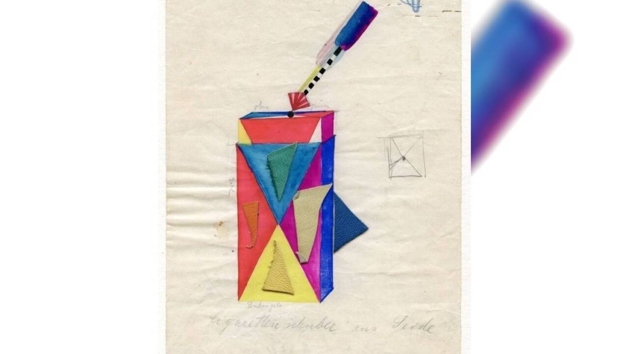 Felice Rix, Entwurf für einen Zigarettenschuber, 1929.  Felice Rix, Entwurf für einen Zigarettenschuber, 1929.