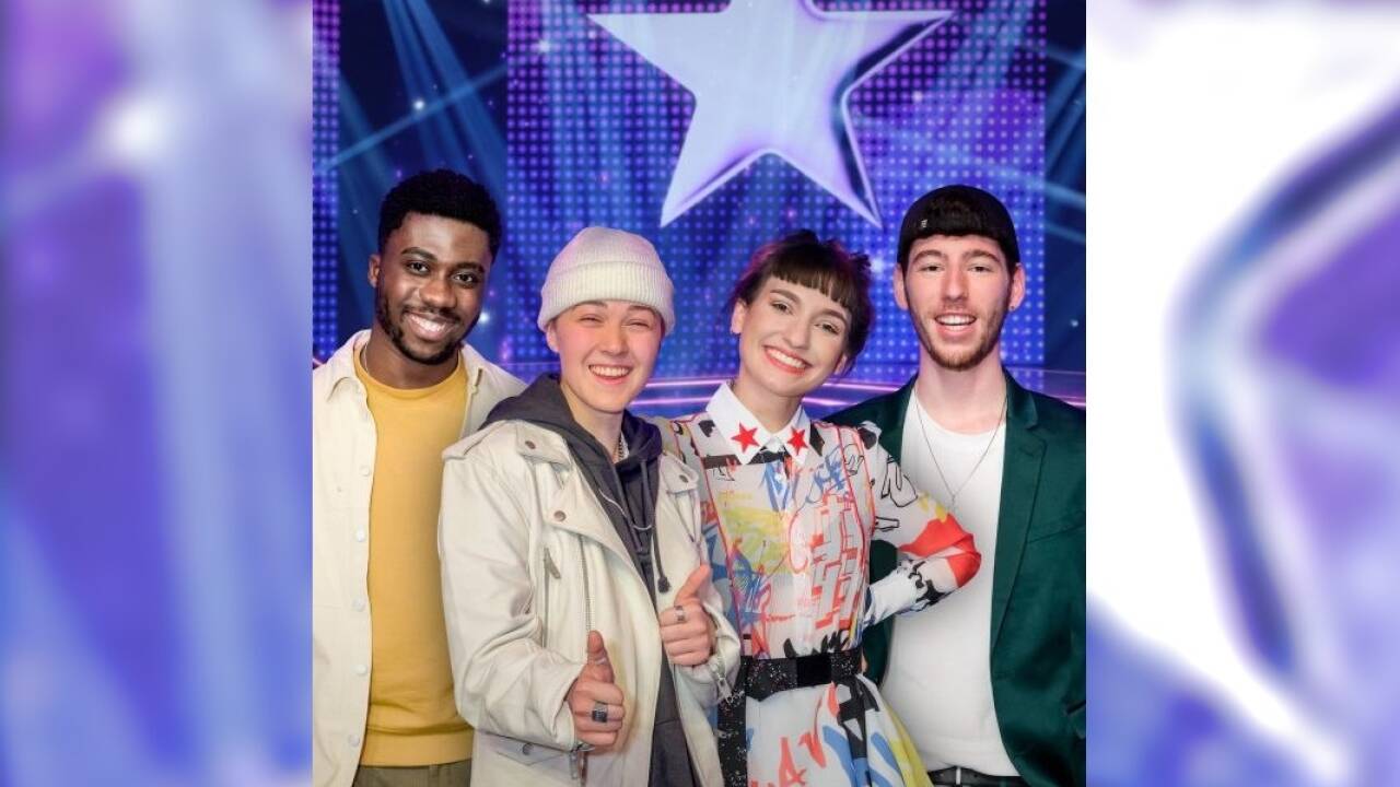 Einer aus diesem Quartett wird bei „Starmania 21“ gewinnen: Fred Owusu, Vanessa Dulhofer, Anna Buchegger, Tobias Hirsch.  