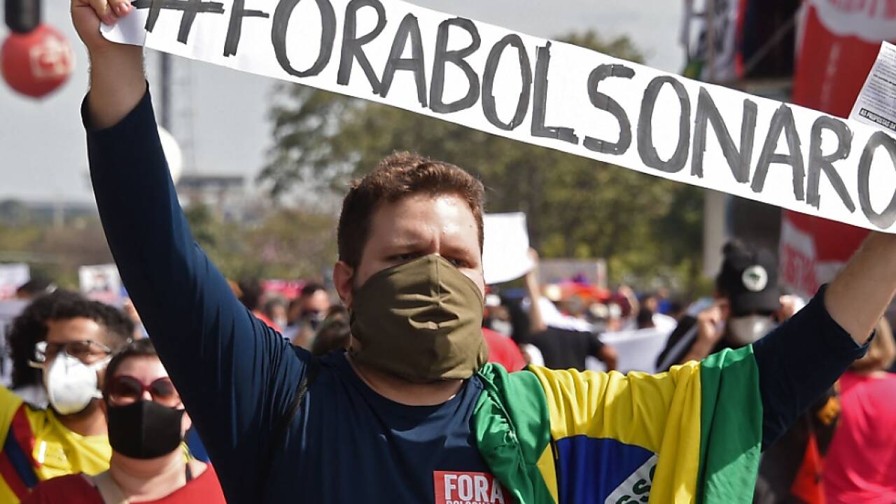 'Bolsonaro raus' lautete das Motto beim Protest in Brasilia 