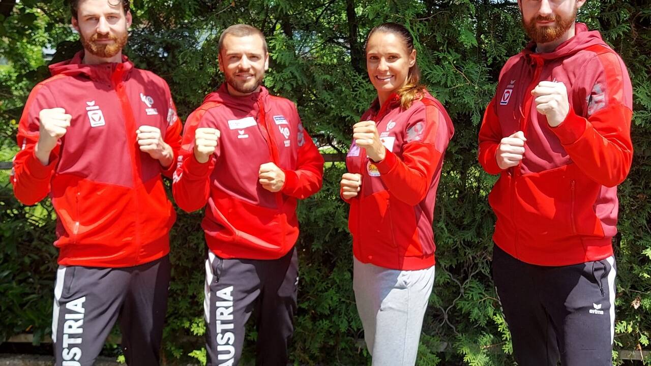 Im Angriffsmodus: Luca Rettenbacher, Stefan Pokorny, Alisa Buchinger, Robin Rettenbacher. 