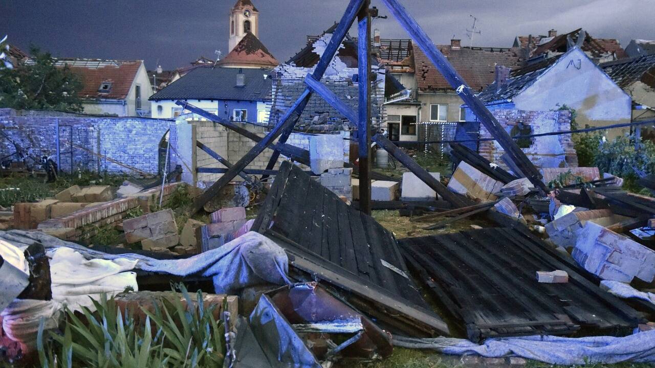 Tornado-Schäden in Moravská Nová Ves. 