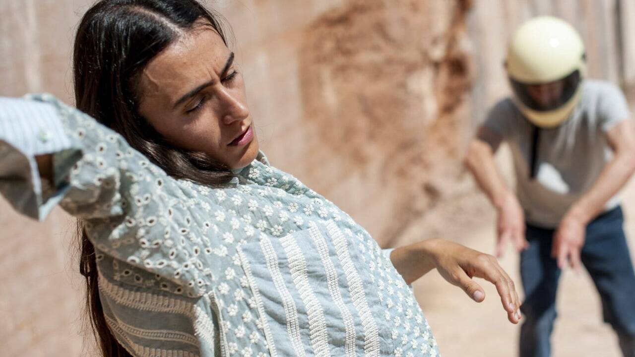 Szene aus „Thetis“ von Hubert Lepka: Eftychia Stefanou und Simone Benini Szene aus „Thetis“ von Hubert Lepka: Eftychia Stefanou und Simone Benini