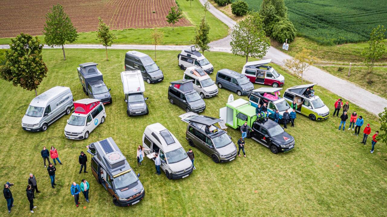 27 Reisemobile kamen am Weingut Steinbachhof bei Heilbronn zusammen.  