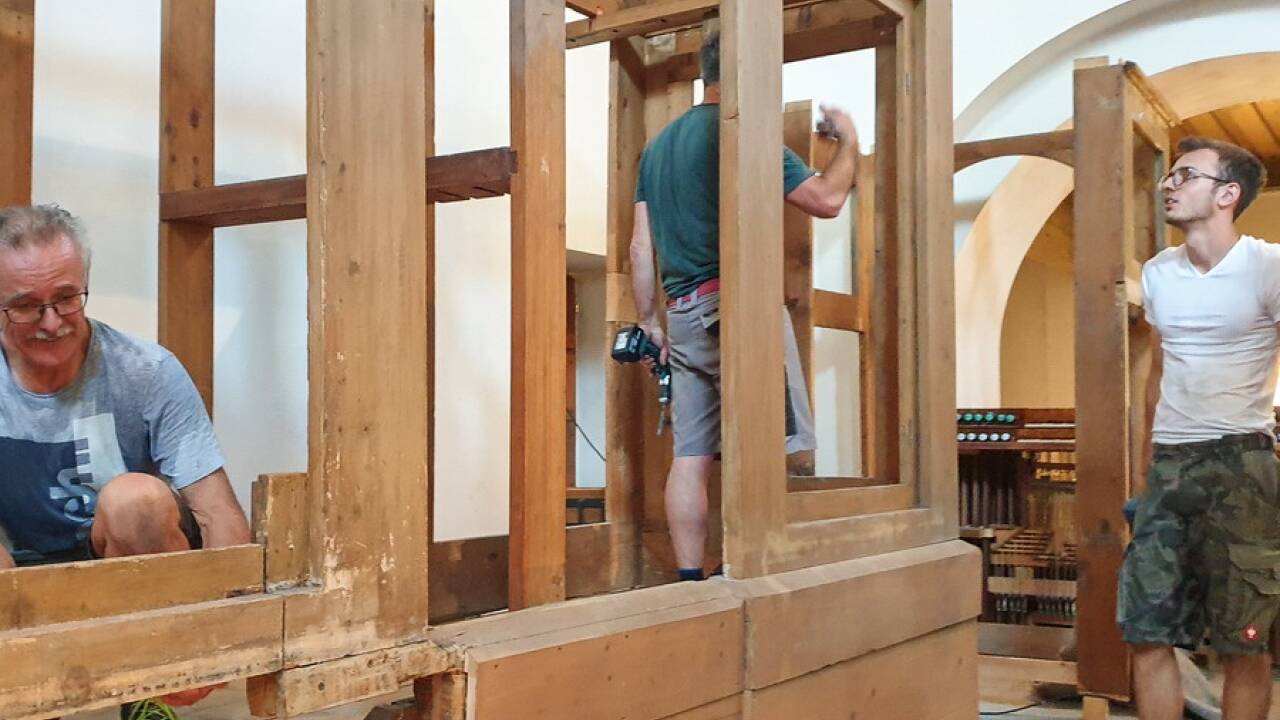 Abbau der alten Orgel im August 2020. 