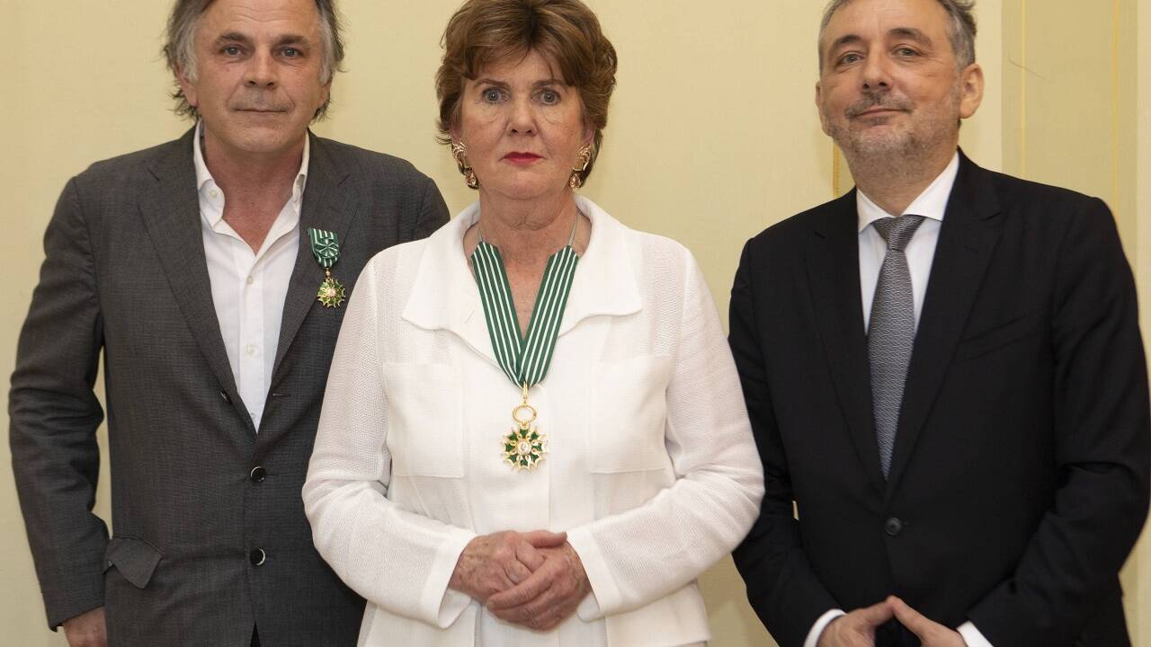 Intendant Markus Hinterhäuser, Festspielpräsidentin Helga Rabl-Stadler und der französische Botschafter Gilles Pecout. 