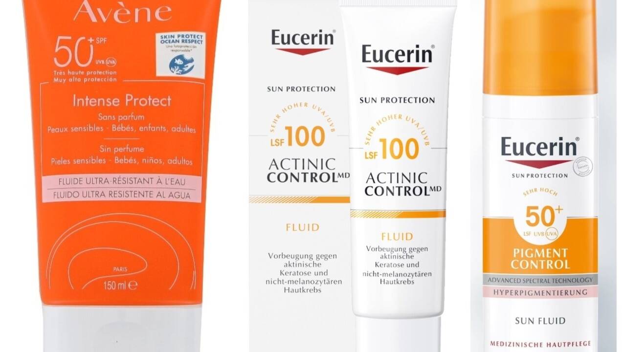Experten für empfindliche Haut: „Intense Protect 50+“ von Eau Thermale Avène, „Actinic Control MD LSF 100“, eine medizinische Sonnenpflege für maximalen Schutz gegen sonnenbedingte Hautschäden, und „Pigment Control 50+“ von Eucerin. Experten für empfindliche Haut: „Intense Protect 50+“ von Eau Thermale Avène, „Actinic Control MD LSF 100“, eine medizinische Sonnenpflege für maximalen Schutz gegen sonnenbedingte Hautschäden, und „Pigment Control 50+“ von Eucerin.