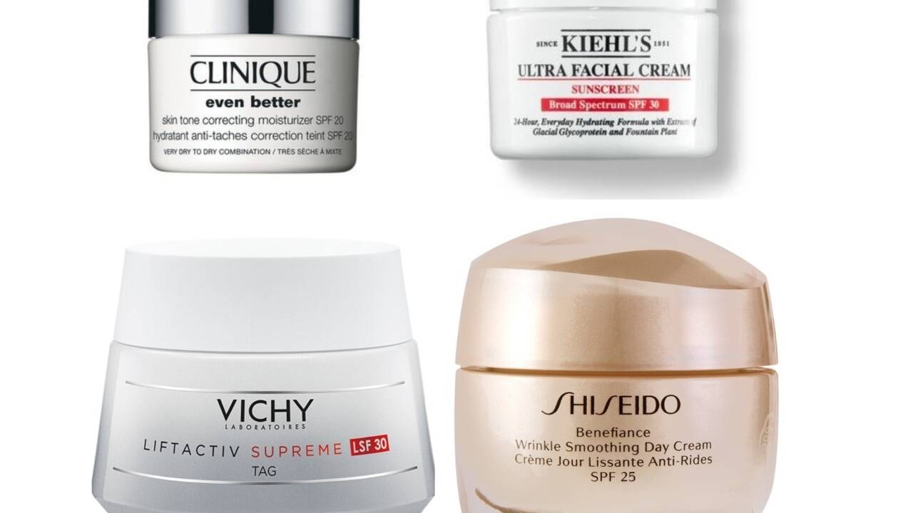 Gute Kombination: Tagespflege mit Lichtschutz: „Clinique Even Better Skin Tone Correcting Moisturizer SPF 20“, „Kiehl’s Ultra Facial Cream SPF 30“, „Vichy Liftactiv Supreme LSF 30“ und „Benefiance Wrinkle Smoothing Day Cream SPF 25“ von Shiseido. Gute Kombination: Tagespflege mit Lichtschutz: „Clinique Even Better Skin Tone Correcting Moisturizer SPF 20“, „Kiehl’s Ultra Facial Cream SPF 30“, „Vichy Liftactiv Supreme LSF 30“ und „Benefiance Wrinkle Smoothing Day Cream SPF 25“ von Shiseido.