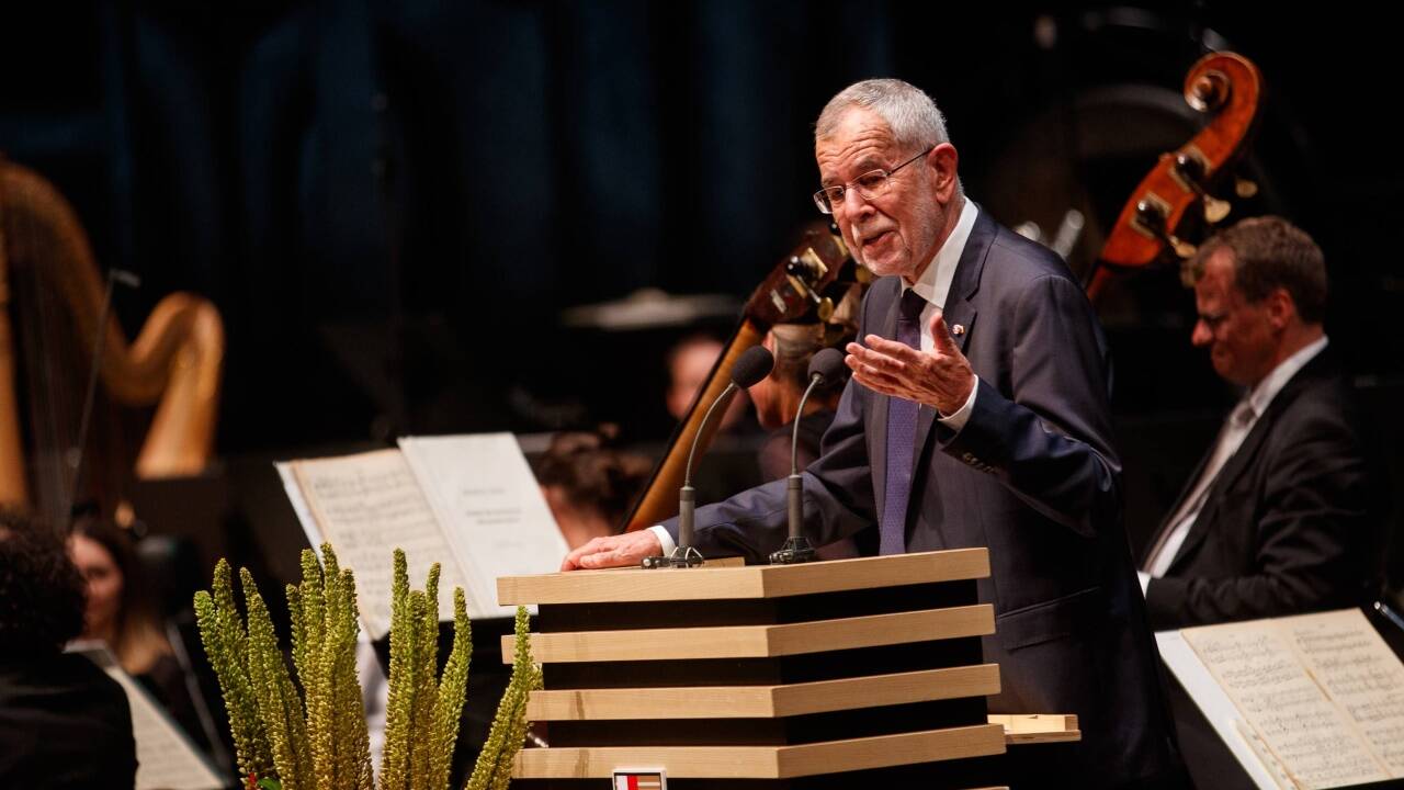Bundespräsident Alexander van der Bellen bei seiner Eröffnungsrede der Salzburger Festspiele 