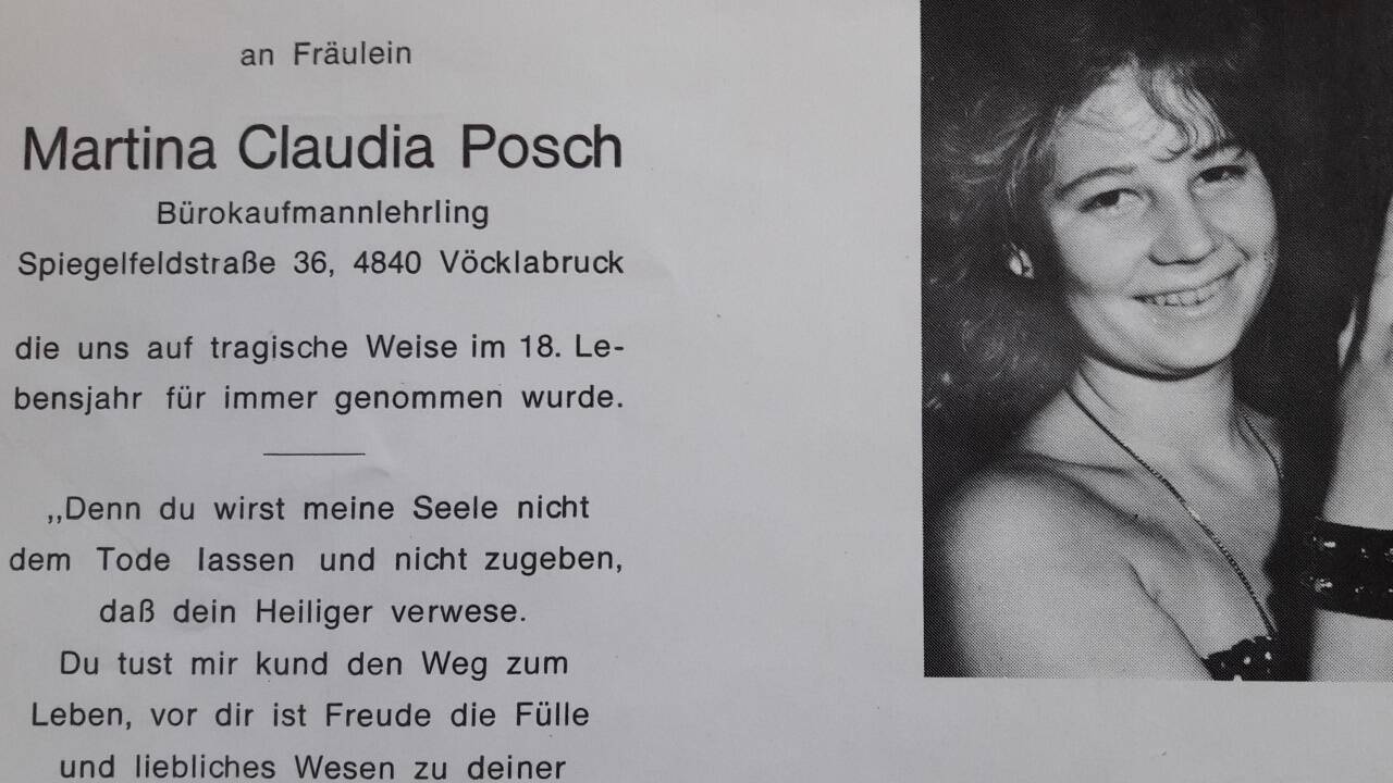Die Parte im November 1986. Martina Posch wurde nur 17 Jahre alt. 