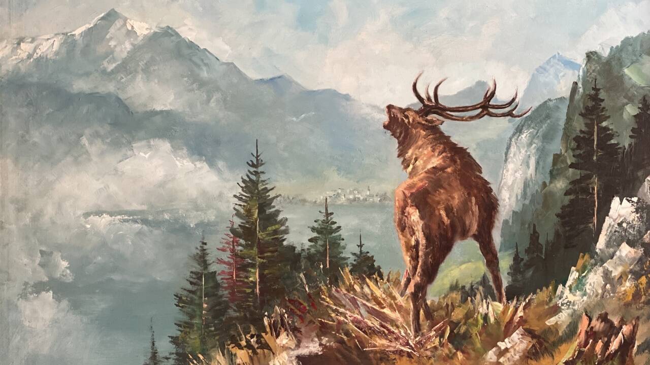 Peter Windhager hat immer wieder Tiere in der Bergwelt gemalt.  