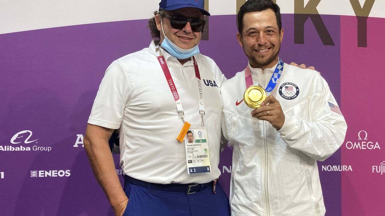 Xander Schauffele mit Vater Stefan.  
