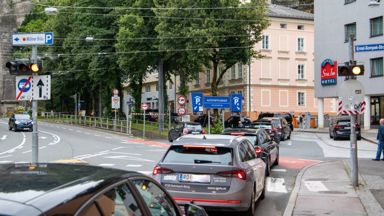Die Mönchsberggarage war binnen kurzer Zeit voll. Nichts ging mehr.  