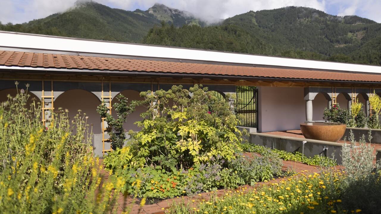 Der Paradiesgarten im Europakloster Gut Aich in St. Gilgen.  