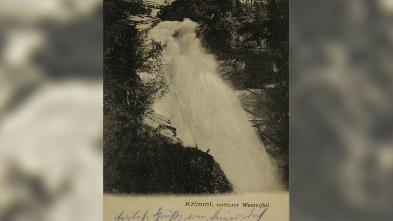 Der mittlere Wasserfall anno 1904. Der mittlere Wasserfall anno 1904.