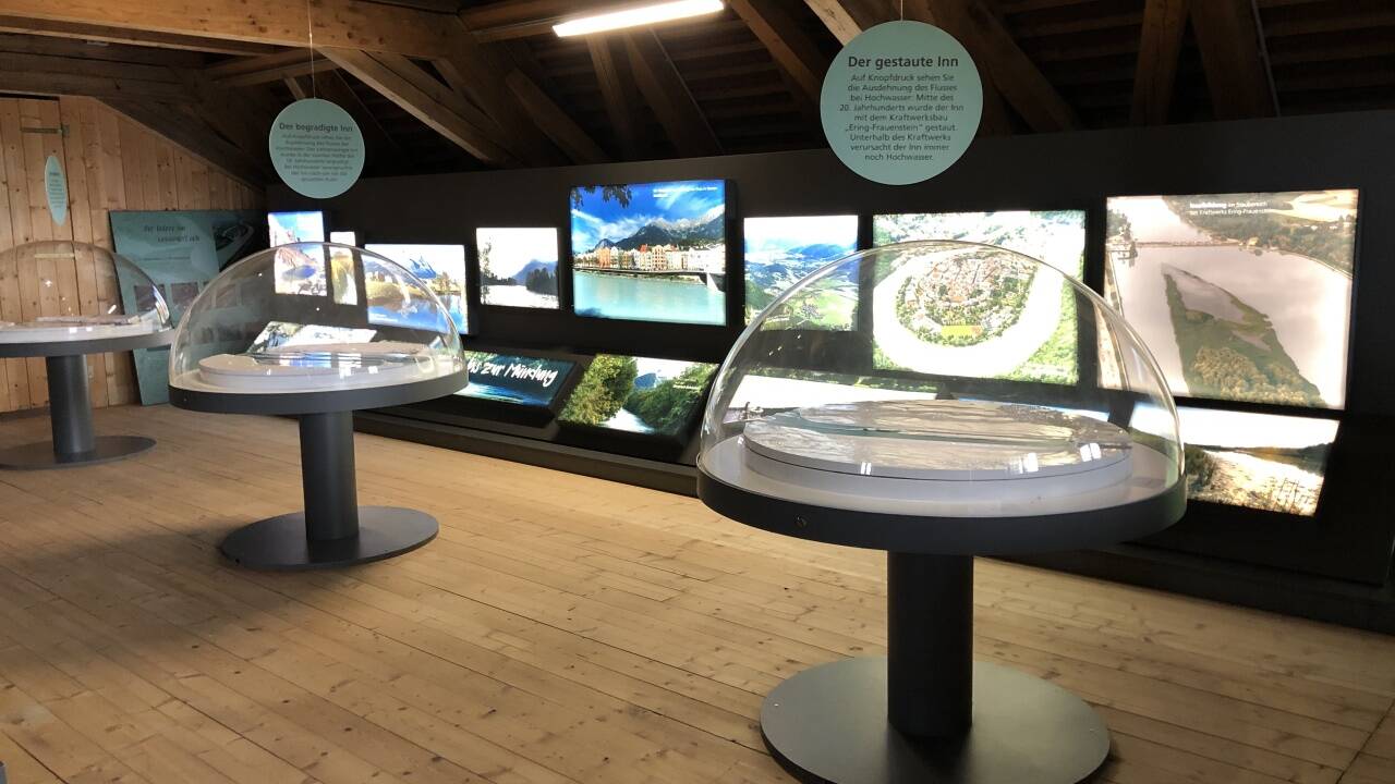 Interaktive Ausstellung im obersten Stockwerk des Salzstadels.  