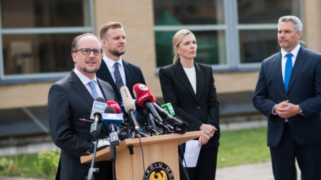 Schallenberg und Nehammer mit ihren litauischen Amtskollegen 