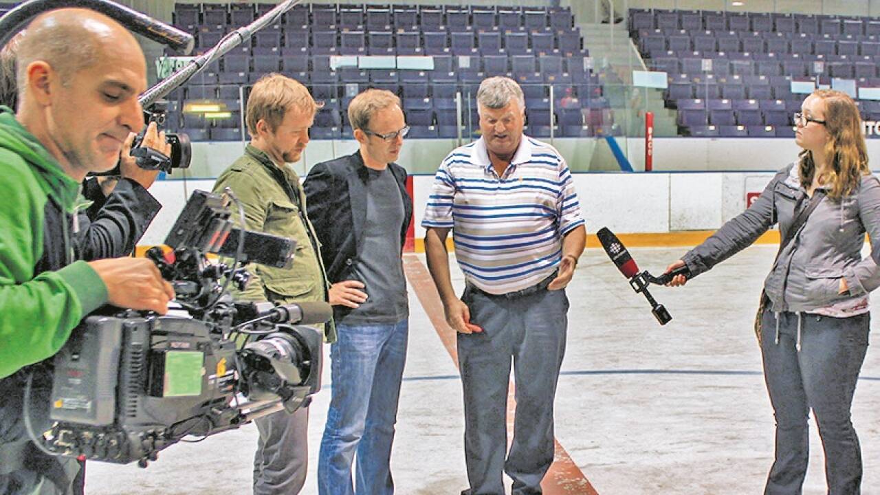 Die Dreharbeiten zum Film.  