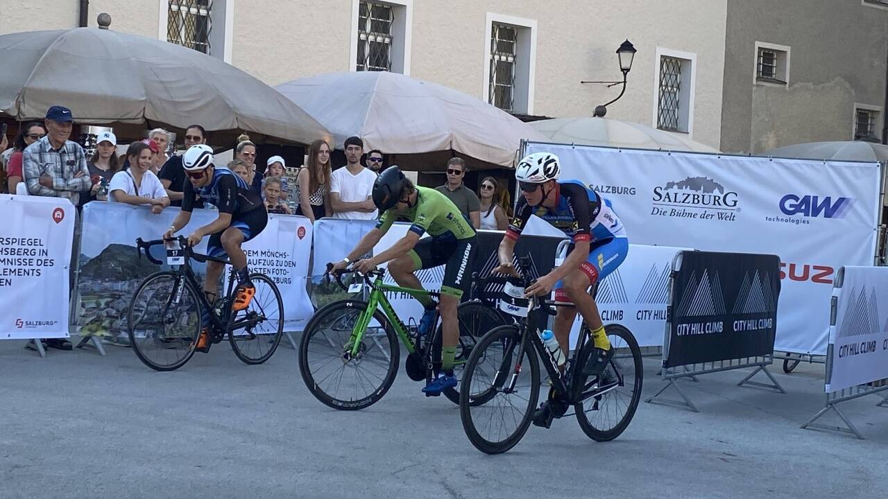 Gegen die Schwerkraft in schönster Umgebung: City Hill Climb in Salzburg. Gegen die Schwerkraft in schönster Umgebung: City Hill Climb in Salzburg.