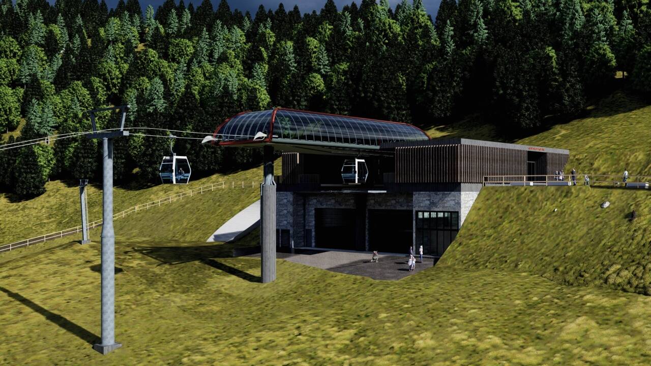 Die neue Gondelbahn von Gaißau auf die Spielbergalm (im Bild die Bergstation) soll ungefähr 15 Millionen Euro kosten. Die neue Gondelbahn von Gaißau auf die Spielbergalm (im Bild die Bergstation) soll ungefähr 15 Millionen Euro kosten.