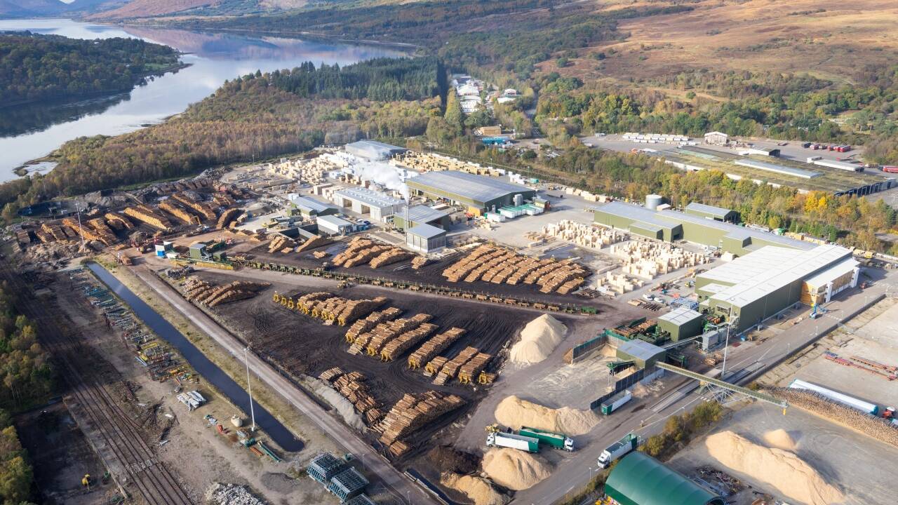 Holzverarbeitung in Schottland. 