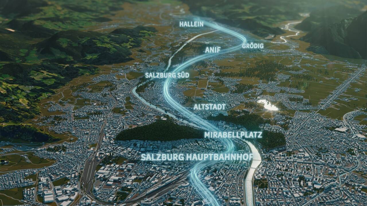 Der grob angedeutete Trassenverlauf. Der grob angedeutete Trassenverlauf.