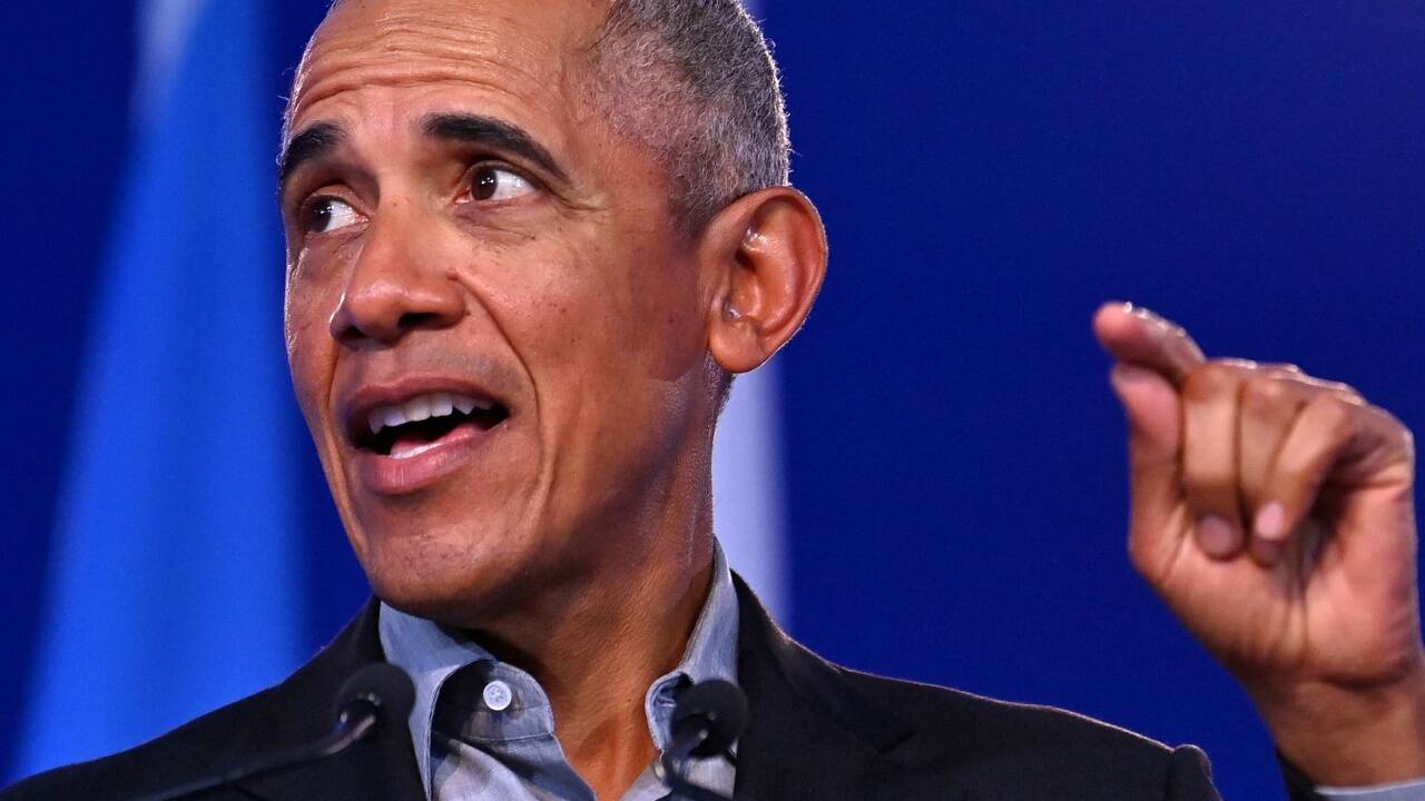 Barack Obama sprach am Montag bei der Klimakonferenz in Glasgow.  
