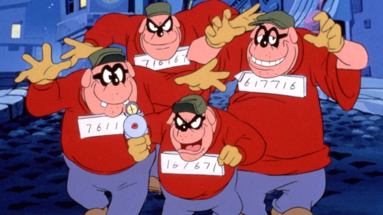 Die Panzerknacker in einem Abenteuer der TV-Reihe „Ducktales“. 