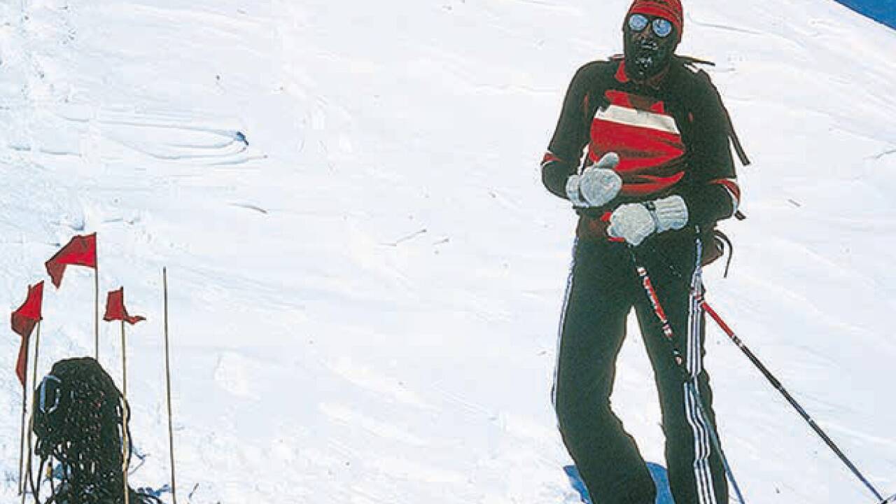 1981 bei der ersten Skiabfahrt vom Manaslu. 