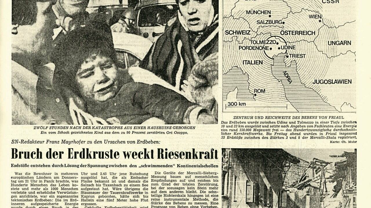 Erdbebenkatastrophe im Friaul: Vor 40 Jahren starben 989 Menschen